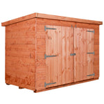 6x3 Pent Bike Shed, 4ft 7 Inch Tall, Double Doors